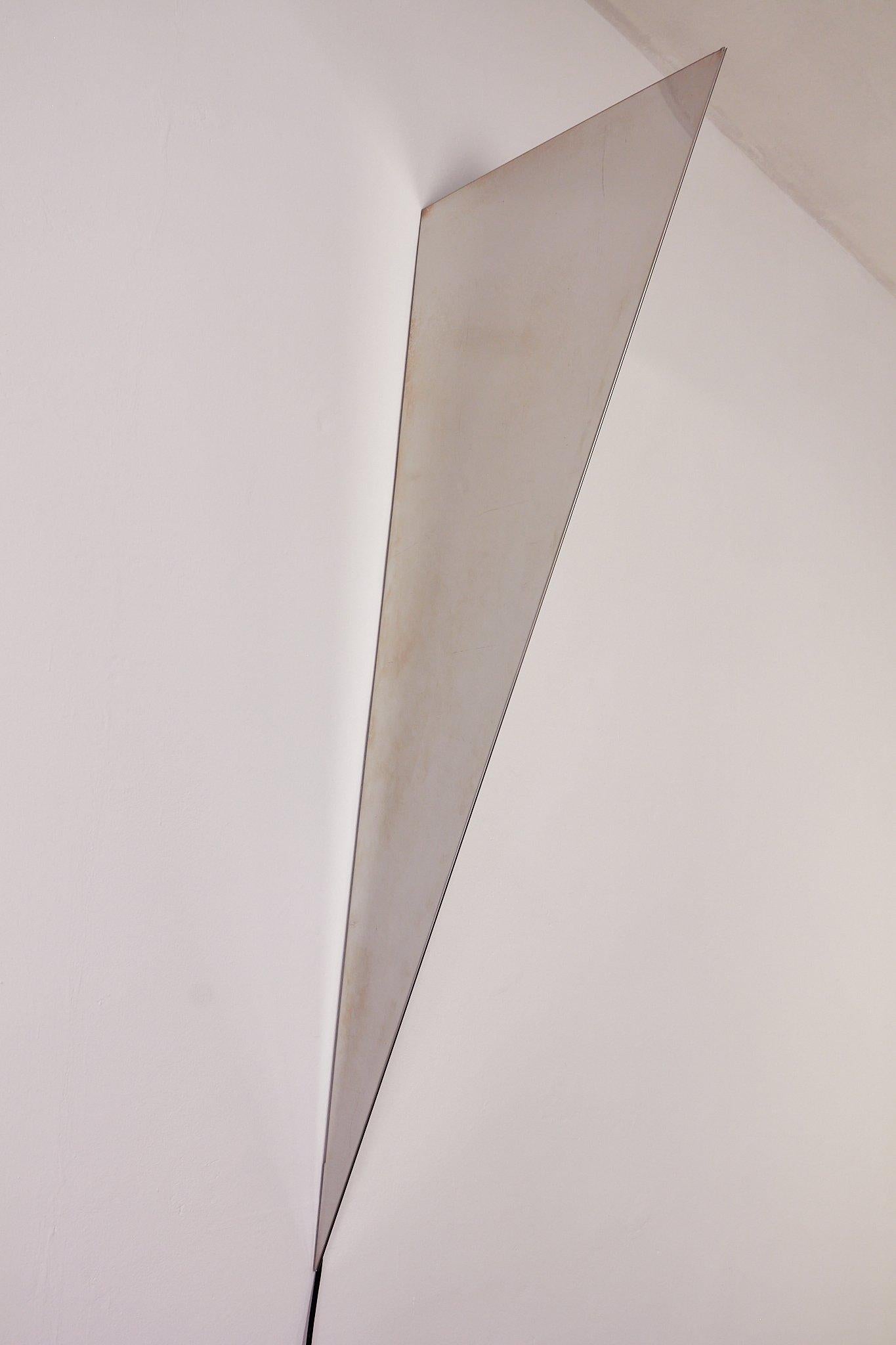 Huge sculptural chrome mirror wall lamp '70 in vendita 3