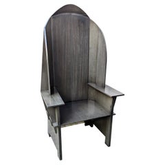 Trono/poltrona scultoreo in legno grigio Matrix di Adriano e Paolo Suman per