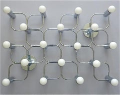 Huge Sculptural Leola Flush Mount Chandelier Chrome Wall Sconce Sciolari 1970s