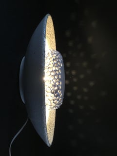 Huge 21.7" Sculptural Sun Wall Sconce Beige by Brangstrup, Danish Ceramic, 1970s