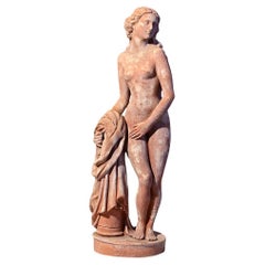 Enorme Escultura de "El Baño de Venus" en Terracota Toscana - 120 cm