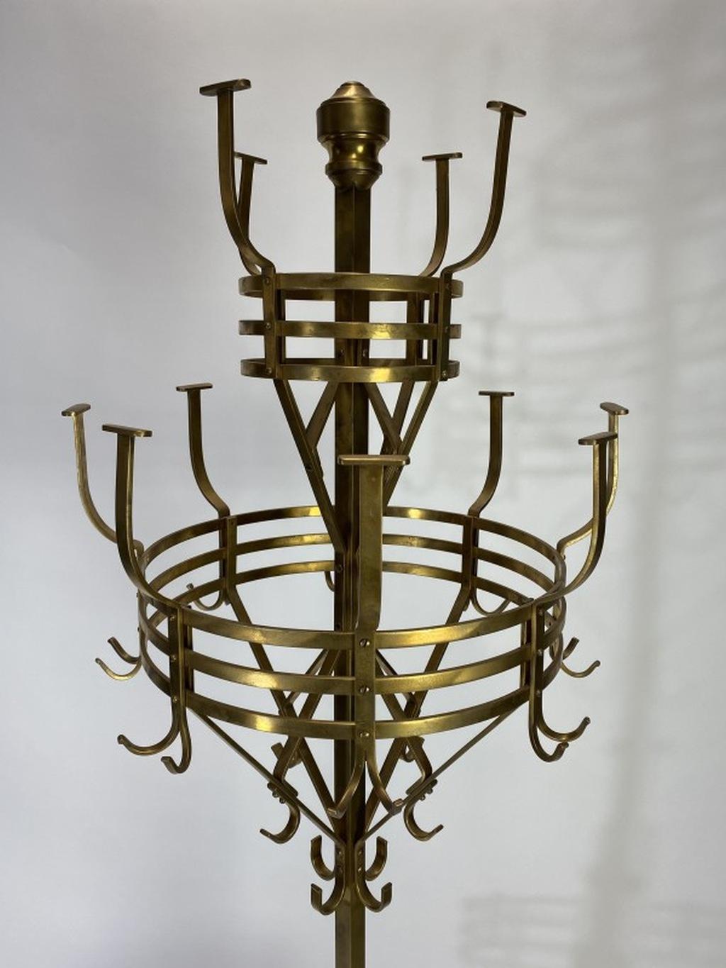 Vienna Secession Huge Secession Brass Coat Hanger by Adolf Loos For Sale