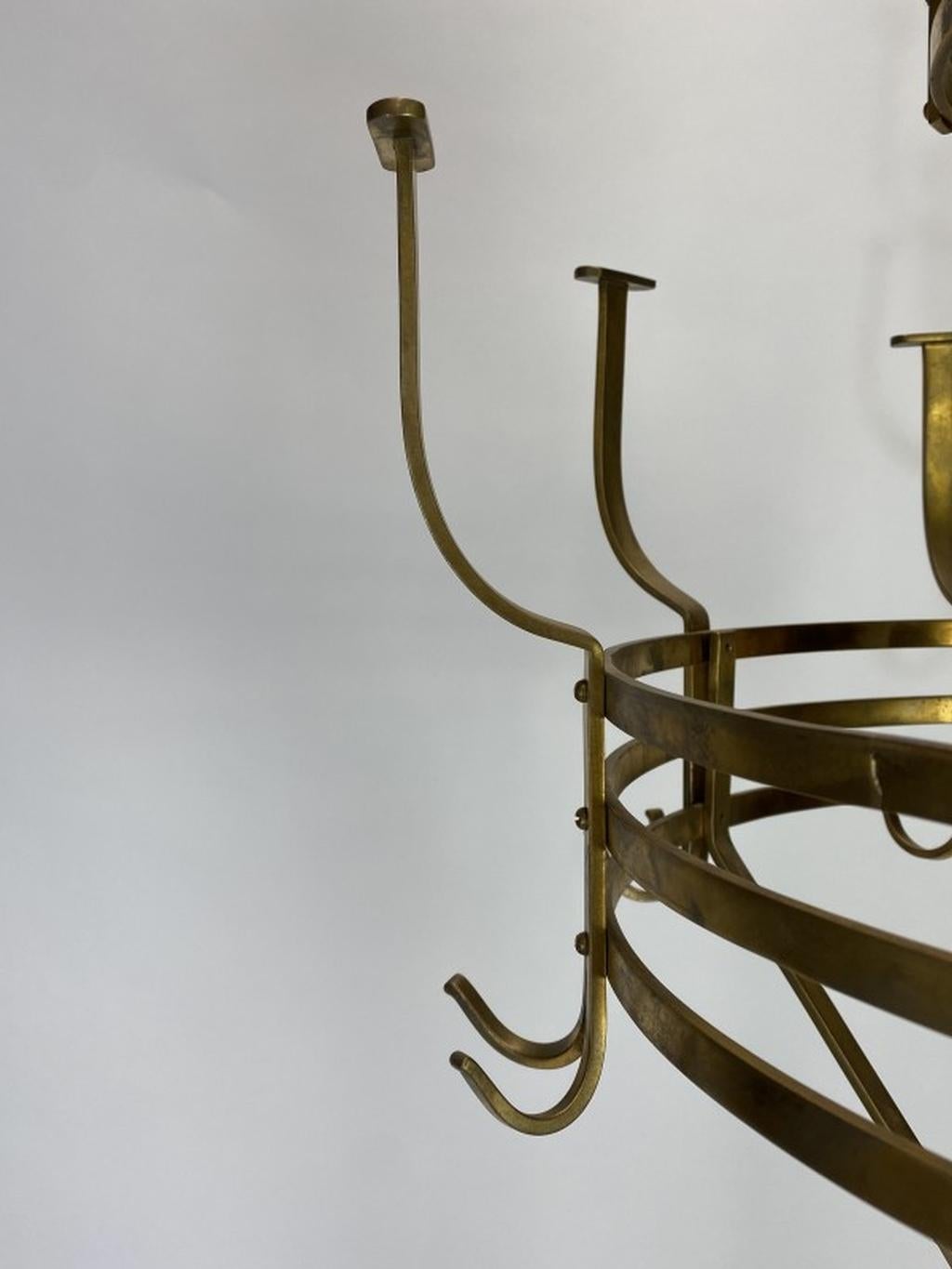 Huge Secession Brass Coat Hanger by Adolf Loos For Sale 1