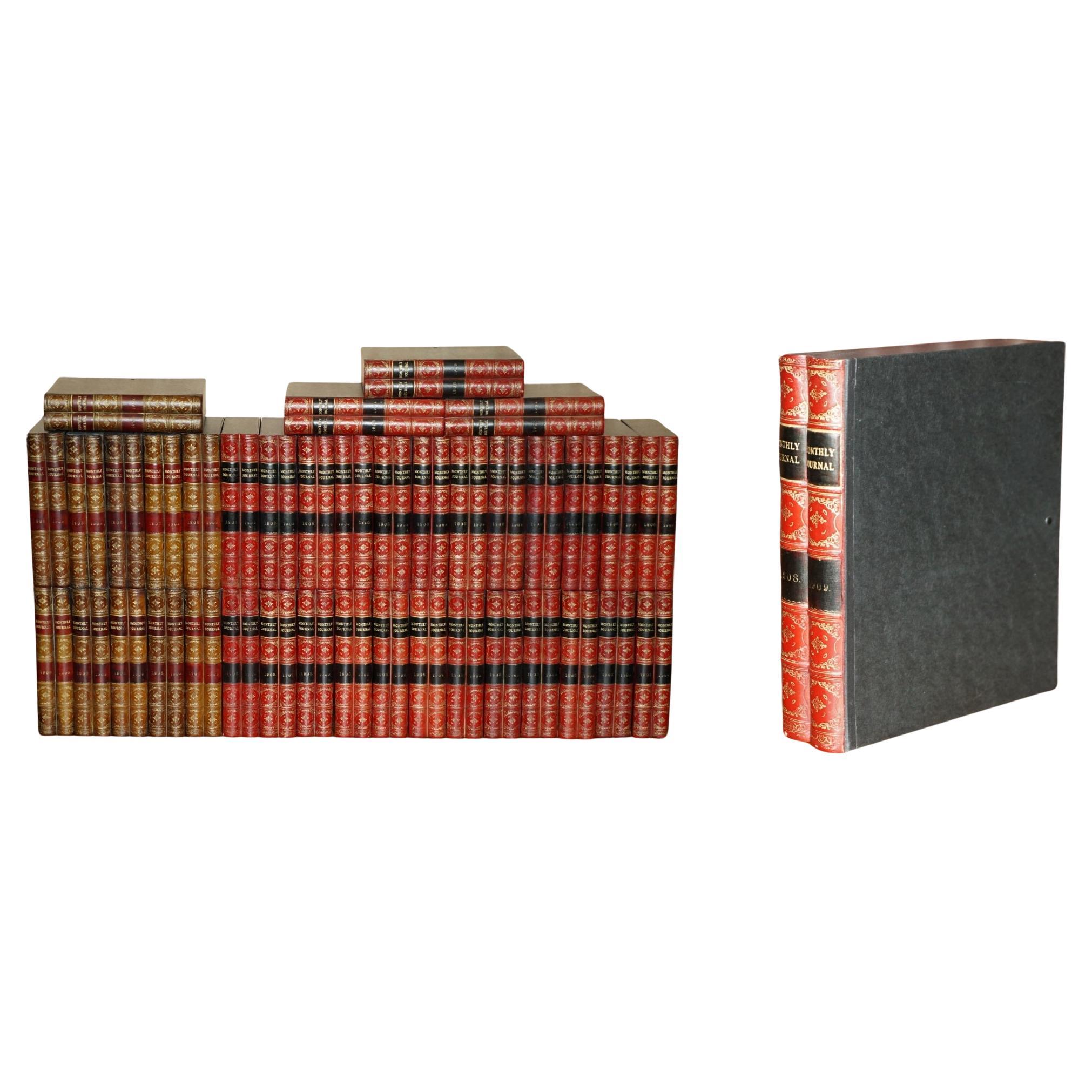 ENORME SELEZIONE DI 37 SCATOLE PORTAFOGLI IN PELLE A4 D'EPOCA CON FRONTI DI LIBRO IN FAUX in vendita
