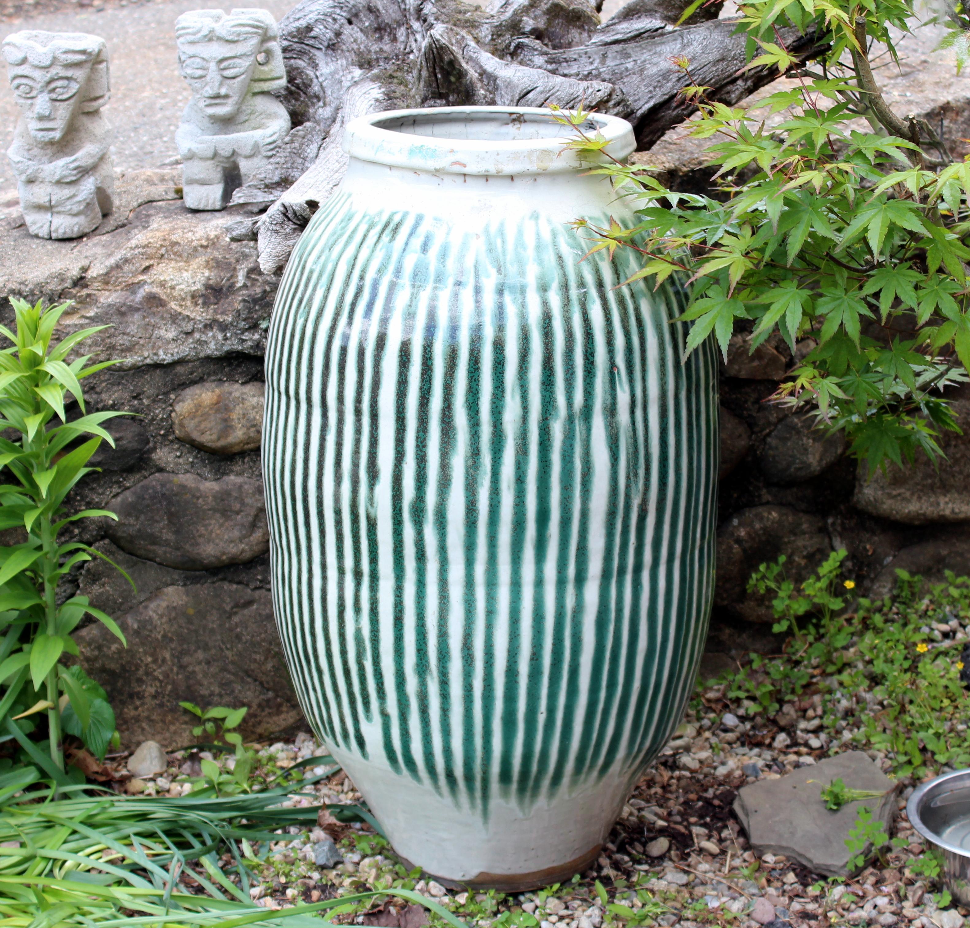 Japanese Huge Shigaraki Pottery Storage Jar Wabi Sabi Tea Ceremony Garden Urn Vase