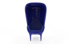 Huge Showtime Armchair by Jaime Hayon, Spain, 2006, Blue Fiberglass and Leather