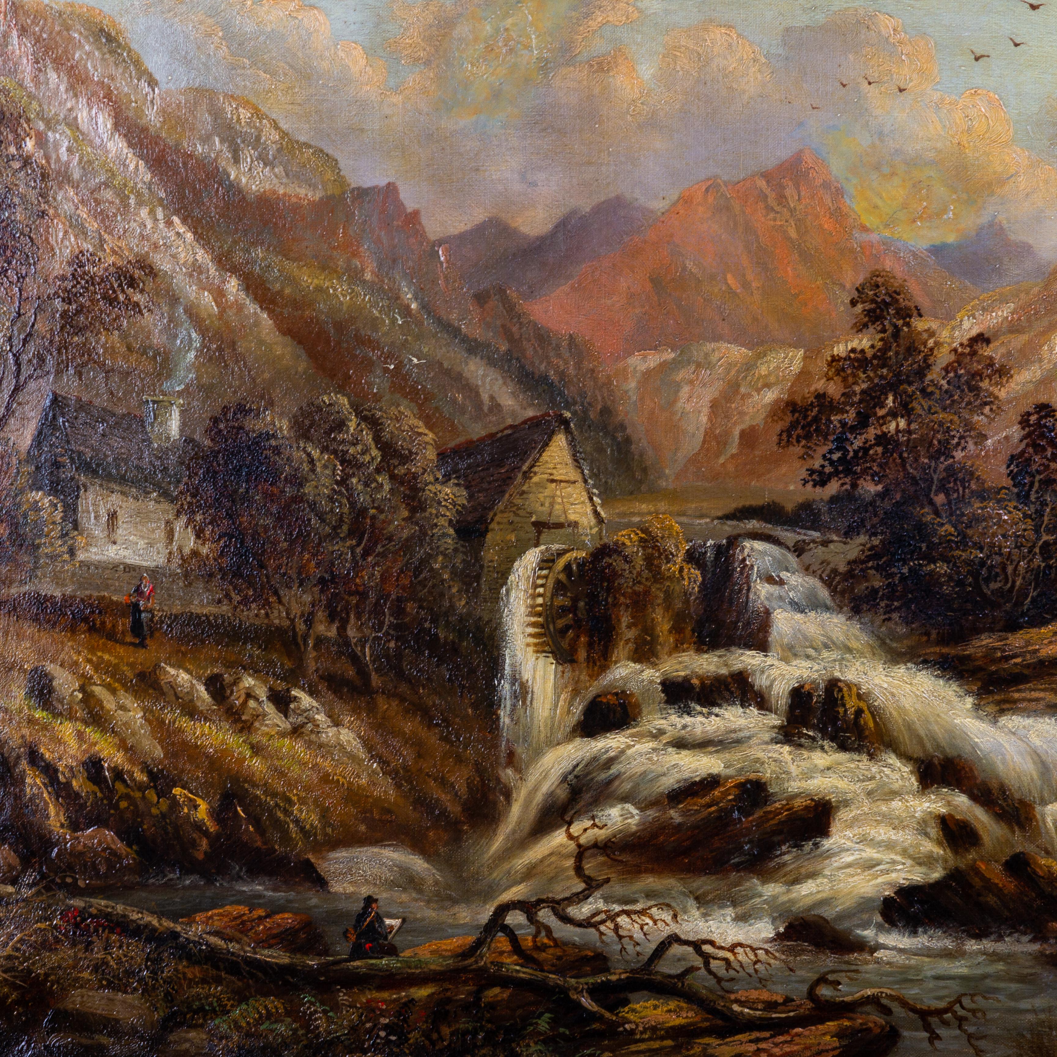 Huge English Signed A. Worthington Huge Watermill Landscape Oil Painting 19th Century
Dimensions: 83 x 119cm, signed
Good condition overall, with professional restorations to verso, ready to hang, in an ornate frame
From a private collection.
Free
