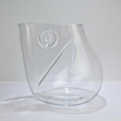 Enorme vaso di vetro di Murano asimmetrico firmato Barbini