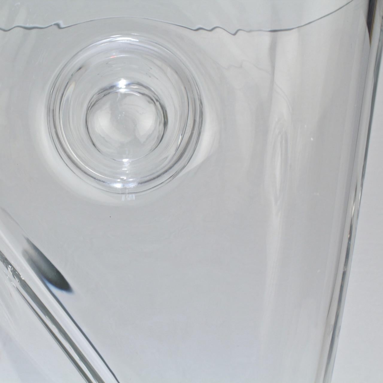 Huge Signed Barbini Asymmetrical Modernist Murano Glass Vase For Sale 2