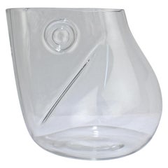 Enorme vaso di vetro di Murano asimmetrico firmato Barbini