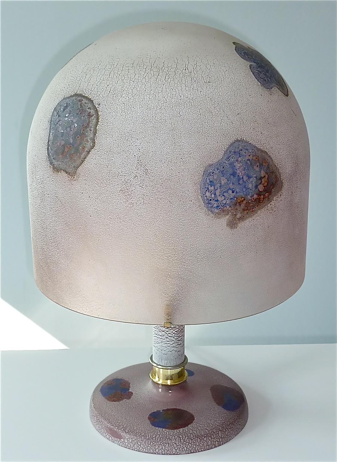 Mid-Century Modern Huge Signed Italian Alfredo Barbini Scavo Table Lamp Murano Glass Venini 1960s For Sale