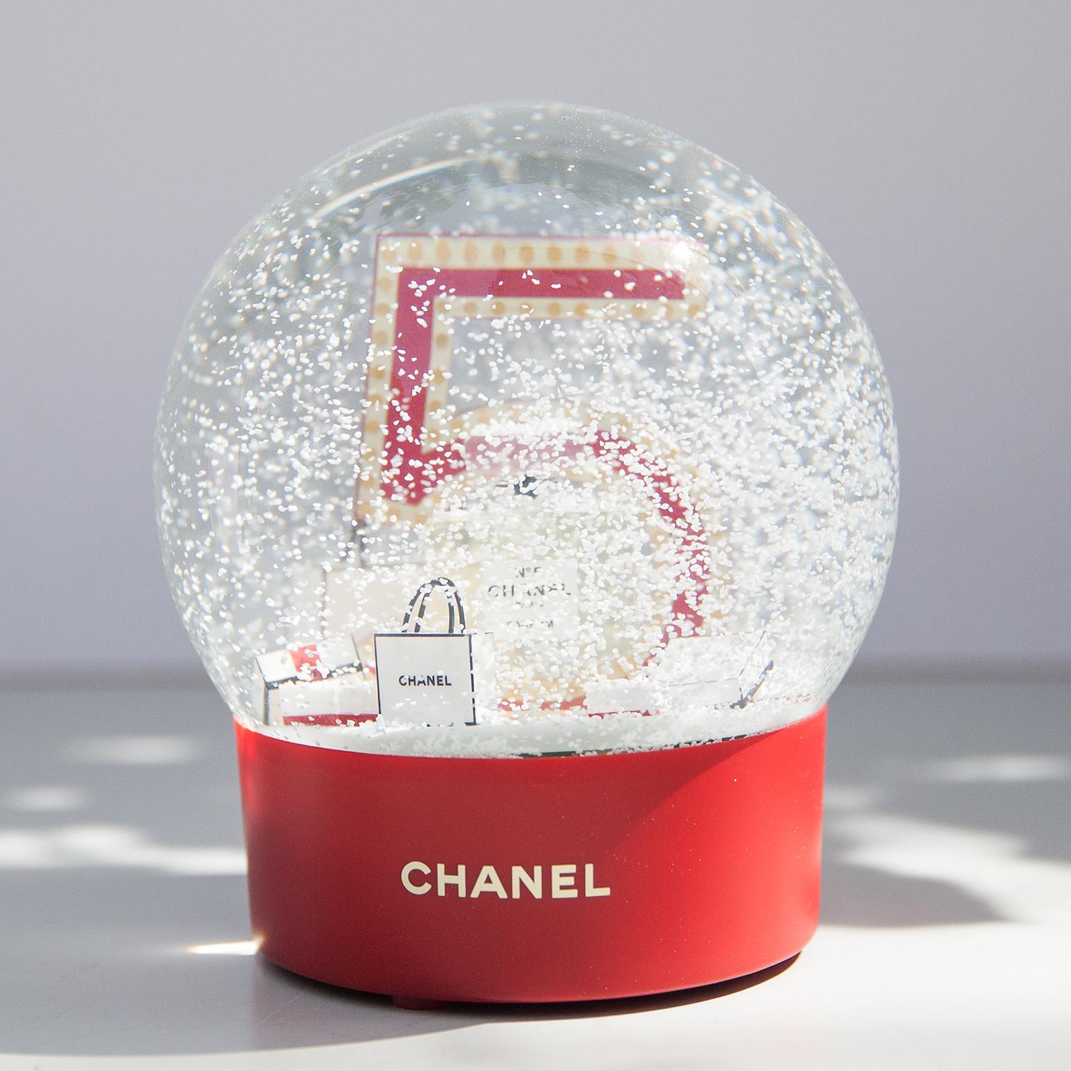 French Huge Snow Globe Red Chanel Number 5
