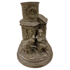 Huge Snuff Box, Ceramic, Figural, Fox Fairy Tale, End 19th C, Central Europe
