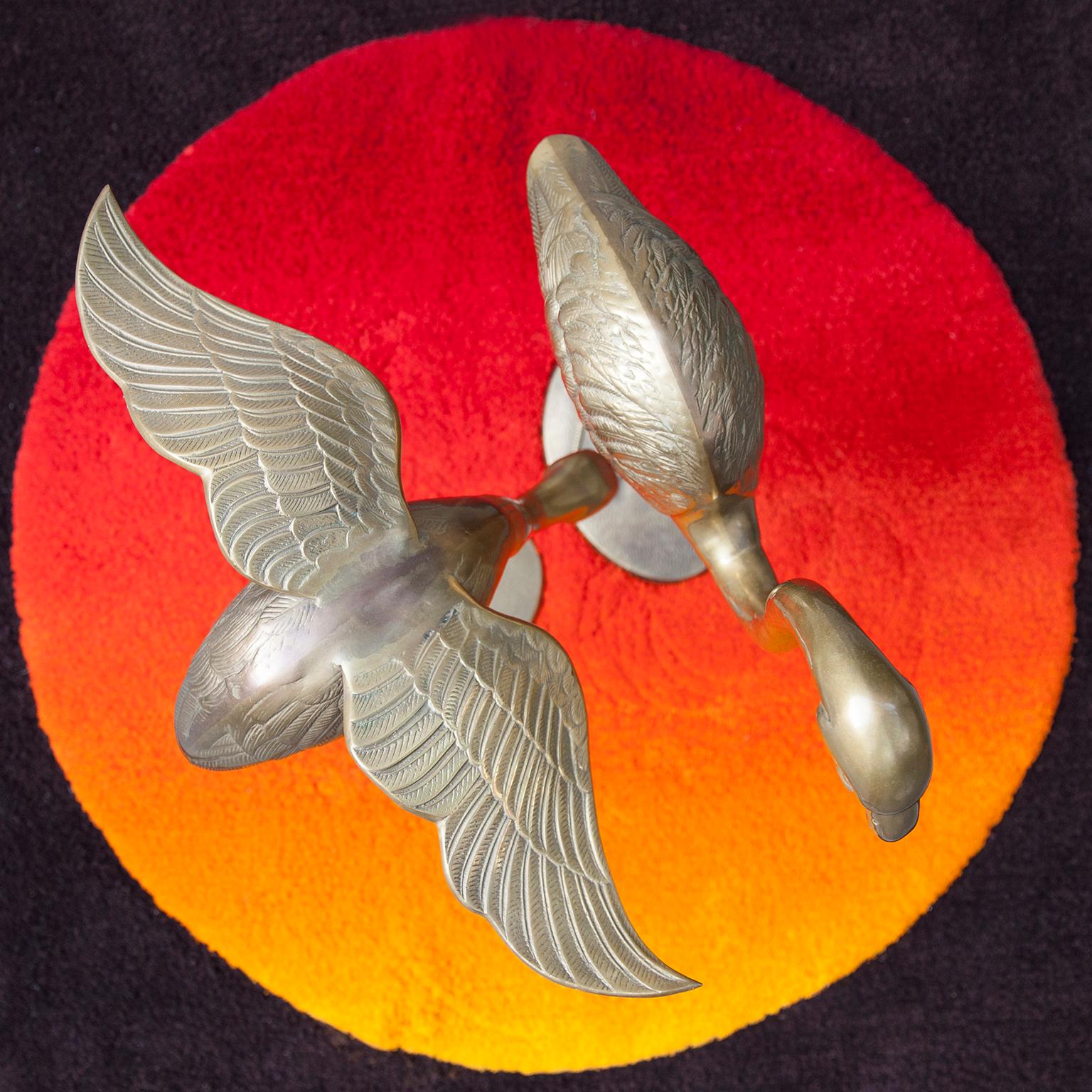 brass flamingos