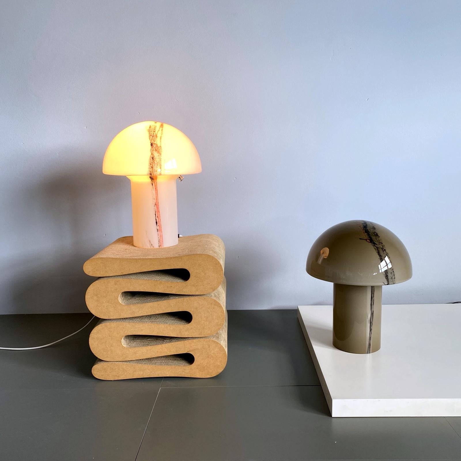 Huge Space Age Peill & Putzler Mushroom Table Lamp, Blown Glass, 1970s, Germany 5