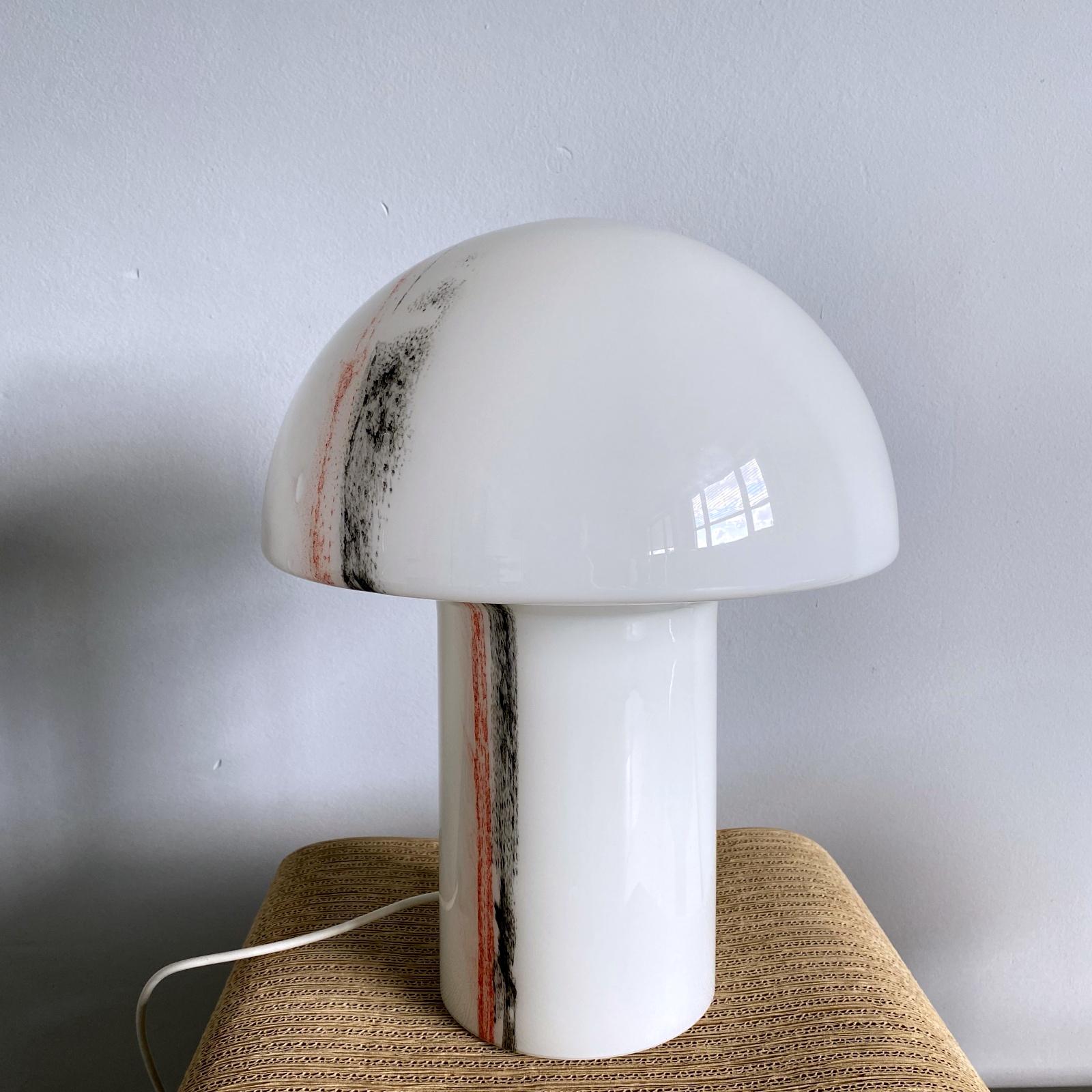 Huge Space Age Peill & Putzler Mushroom Table Lamp, Blown Glass, 1970s, Germany In Excellent Condition In Biebergemund, Hessen