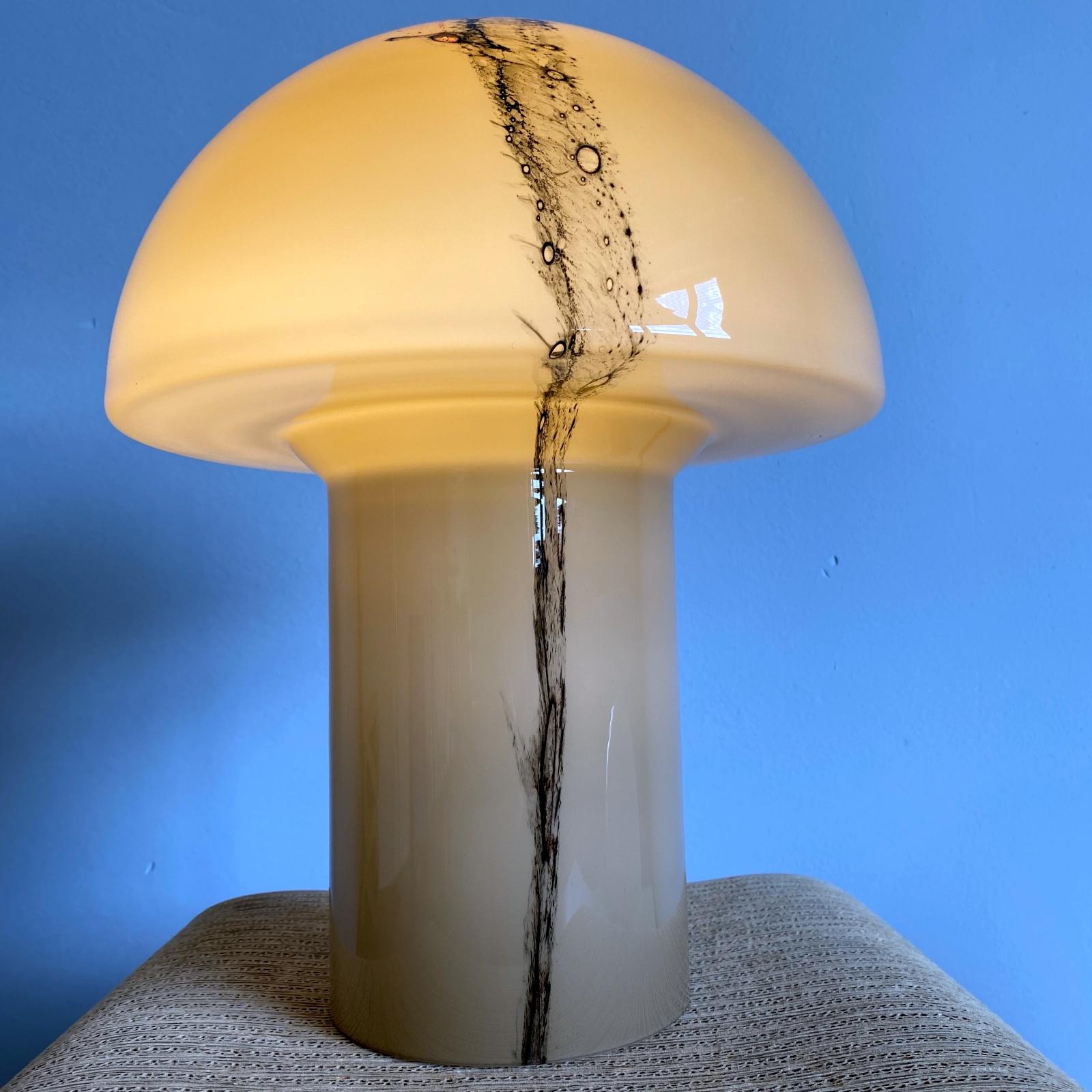 Late 20th Century Huge Space Age Peill & Putzler Mushroom Table Lamp, Blown Glass, 1970s, Germany