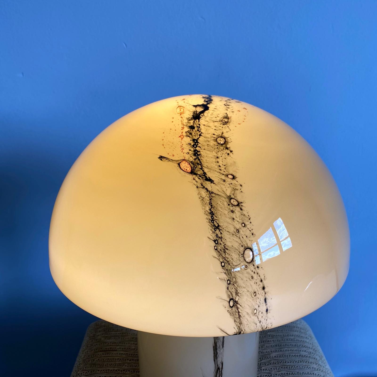 Art Glass Huge Space Age Peill & Putzler Mushroom Table Lamp, Blown Glass, 1970s, Germany
