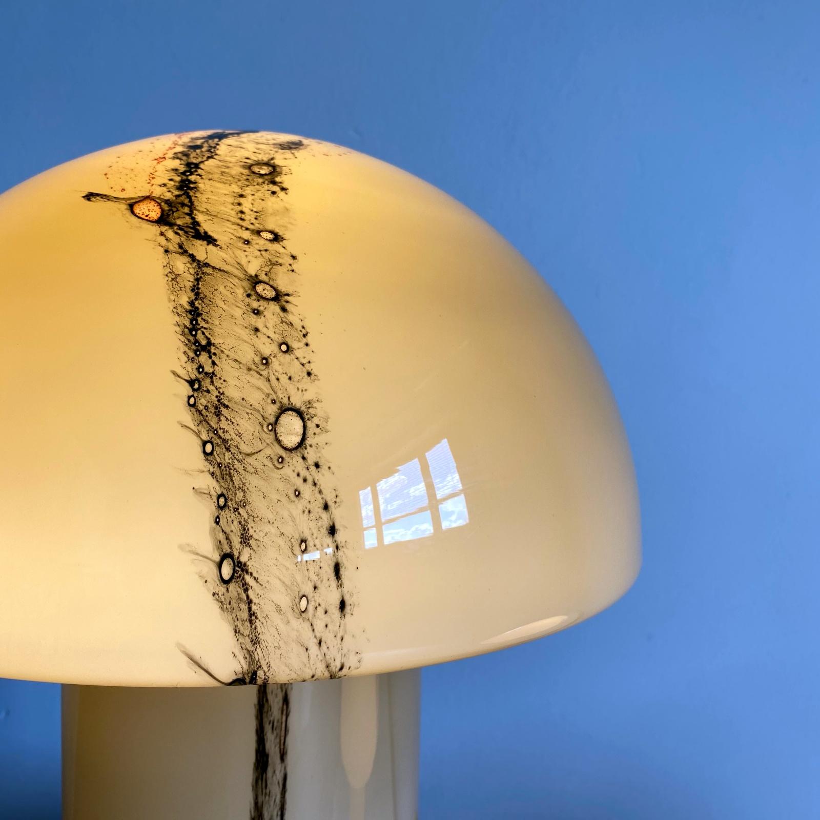 Huge Space Age Peill & Putzler Mushroom Table Lamp, Blown Glass, 1970s, Germany 1