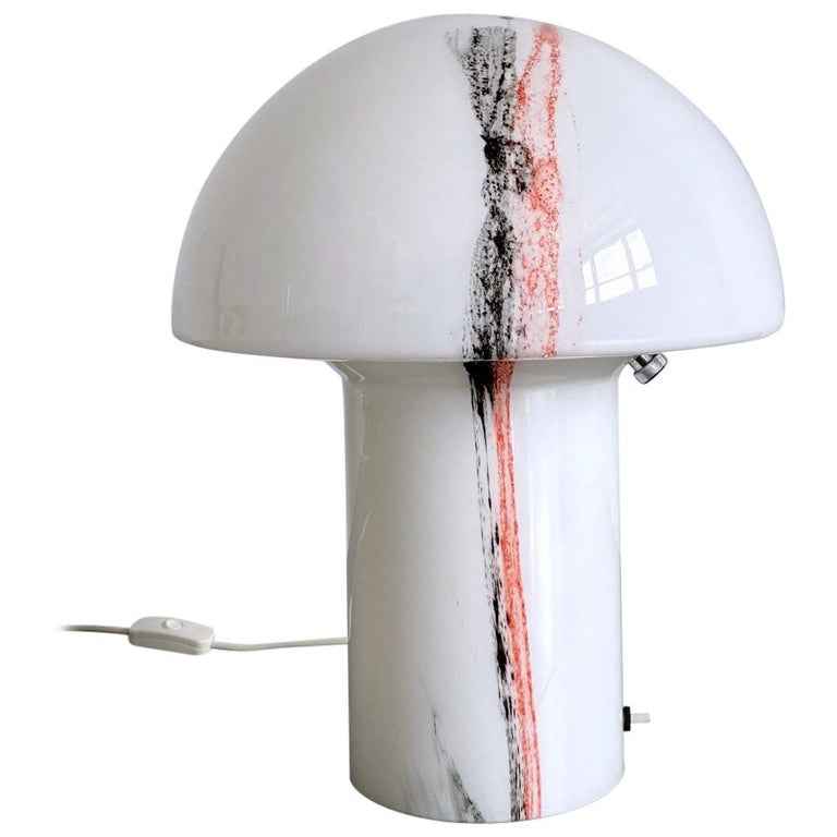 Huge Space Age Peill and Putzler Mushroom Table Lamp, Blown Glass, 1970s,  Germany at 1stDibs