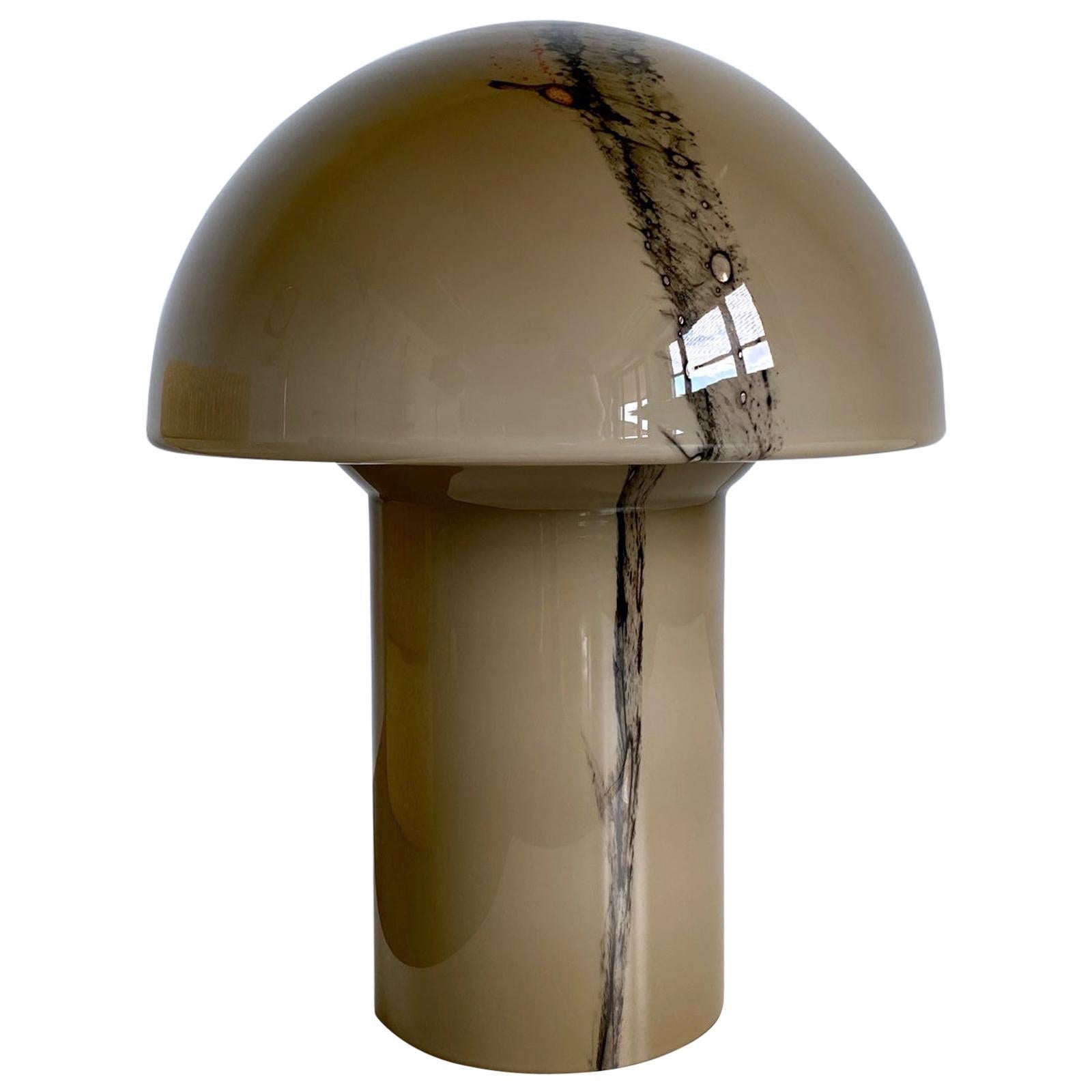 Huge Space Age Peill & Putzler Mushroom Table Lamp, Blown Glass, 1970s, Germany