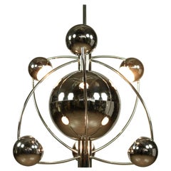 Huge Spectacular Atomic Pendant Light Space Age Sputnik Lamp Chrome Satellite