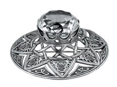 Huge Sterling and Crystal Scottish Thistle Pin