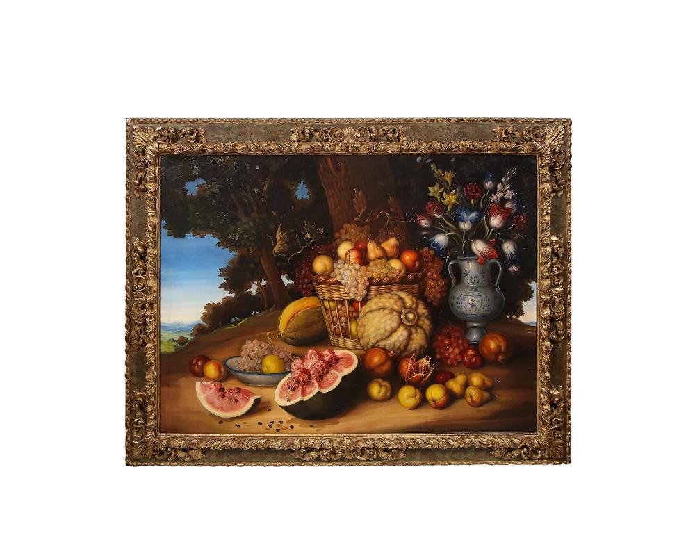 Still Life Painting in the Style of Luis Melendez

This is a huge painting the size is incredible so beautiful.

In a carved, gilt period frame

Painting measures 37.75 inches high x 50.5 inches wide.

Frame measures 48 inches high x 61 inches wide