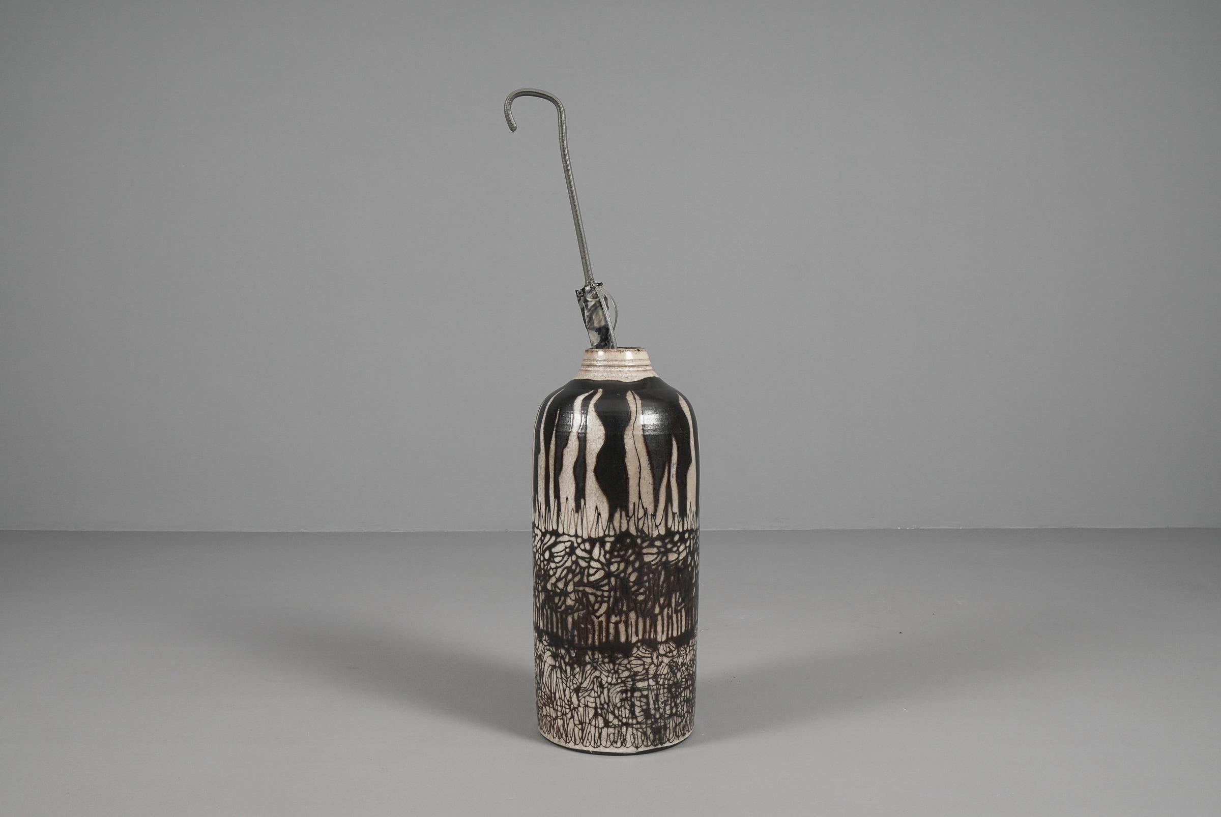 Allemand Énorme vase de sol en céramique Studio Ceramics de Wilhelm & Ellis Kuch, années 1960, Allemagne en vente