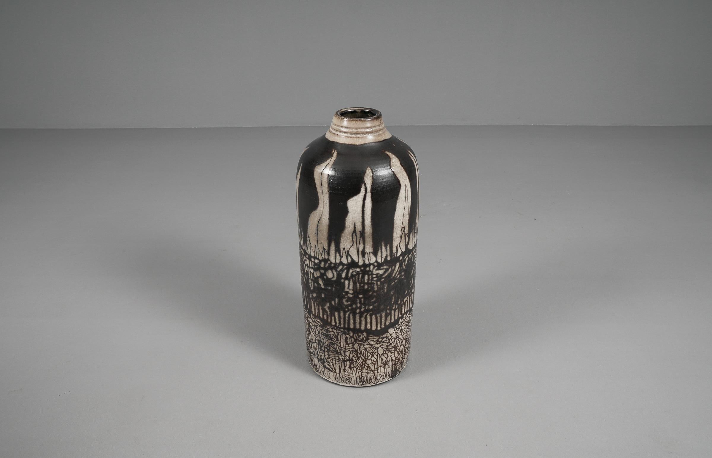 Énorme vase de sol en céramique Studio Ceramics de Wilhelm & Ellis Kuch, années 1960, Allemagne Bon état - En vente à Nürnberg, Bayern
