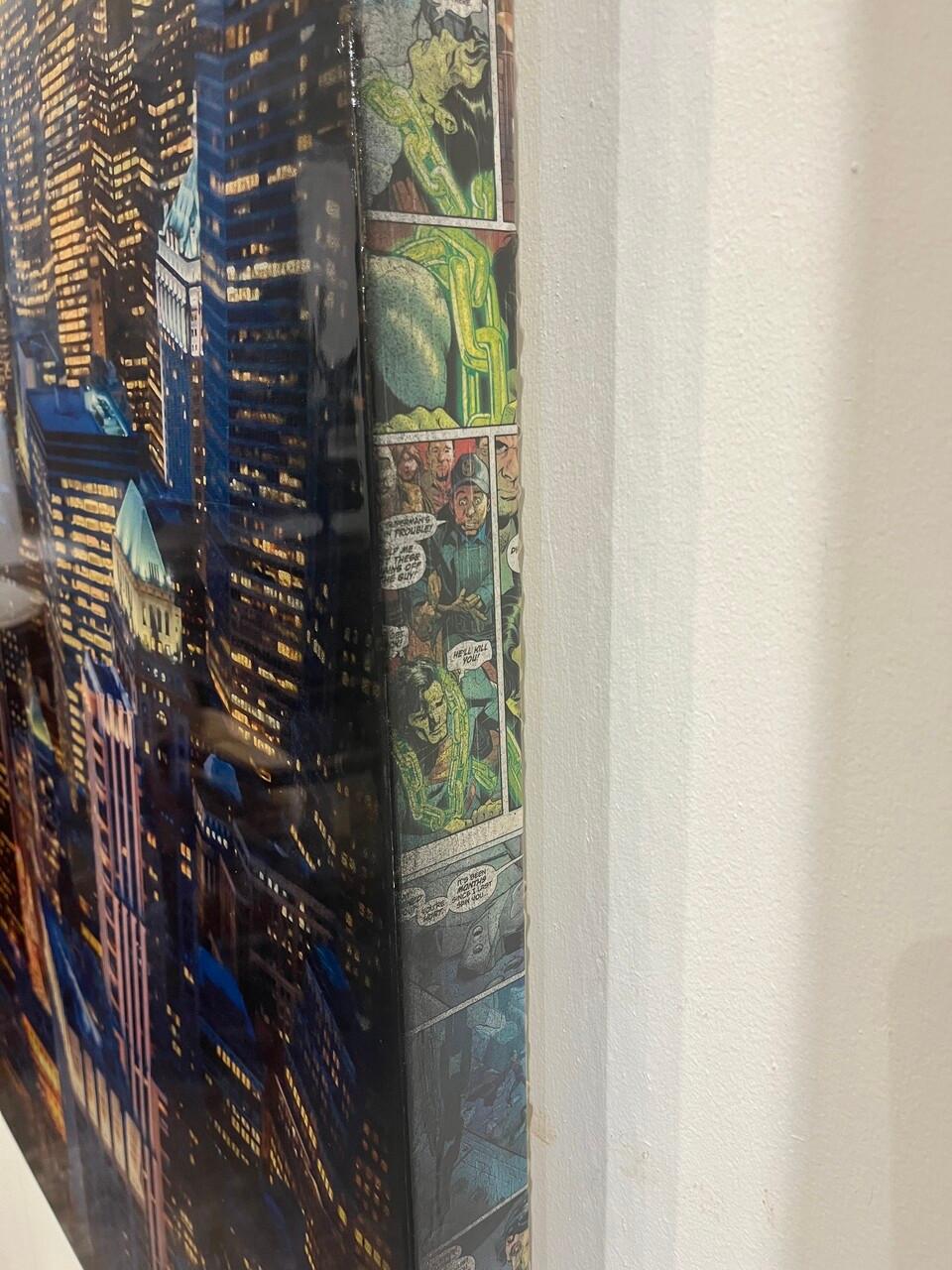 Huge Superman Mixed Media auf Leinwand von DeVon im Angebot 1