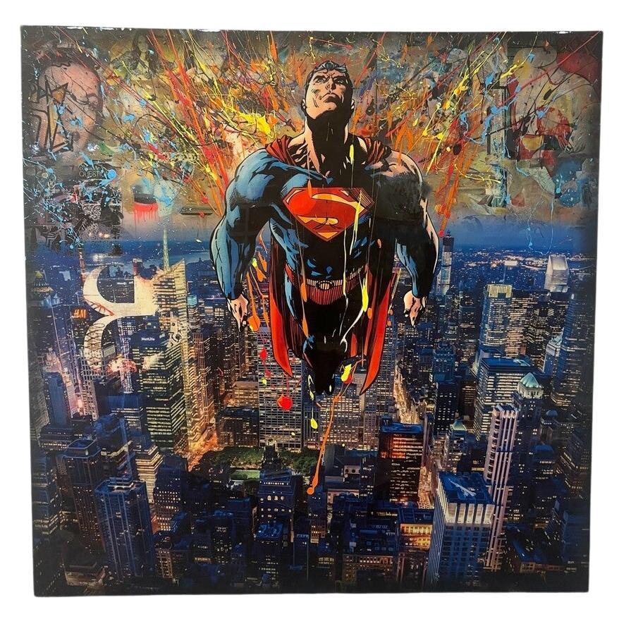 Enorme Superman in tecnica mista su tela di DeVon