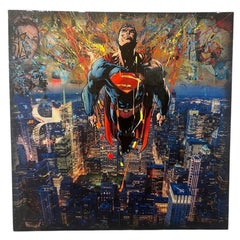 Huge Superman Mixed Media on Canvas by DeVon