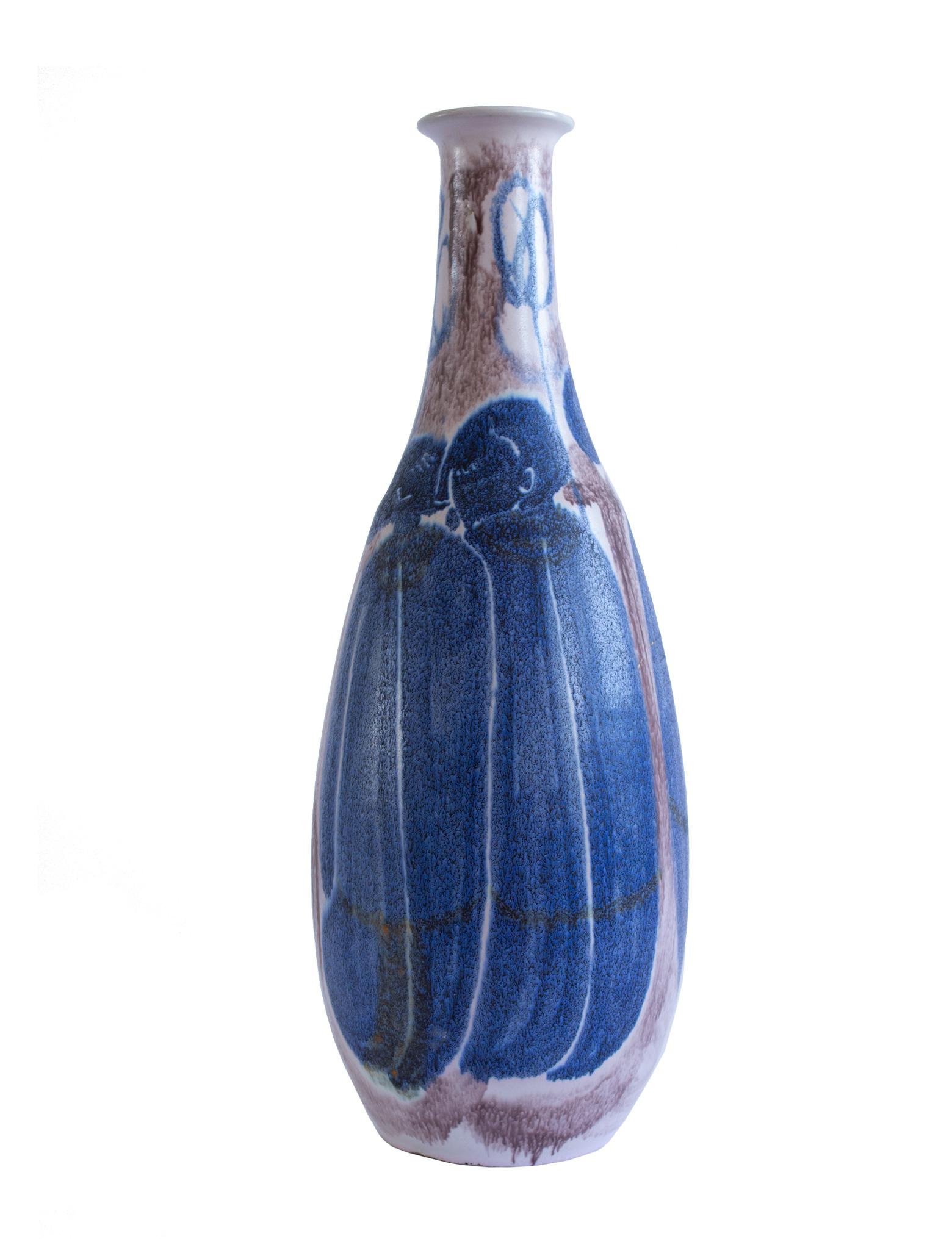 Mid-Century moderno Enorme vaso svedese di metà secolo moderno in ceramica Höganäs di Erik Ivarsson in vendita