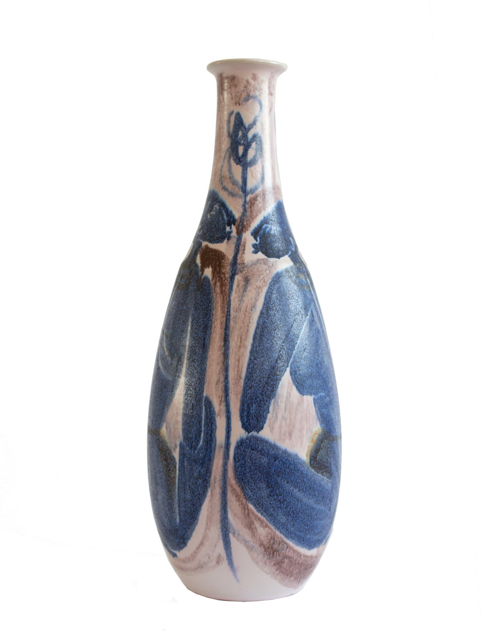 Mid-20th Century Huge Swedish Mid-Century Modern Ceramic Höganäs Vase by Erik Ivarsson For Sale