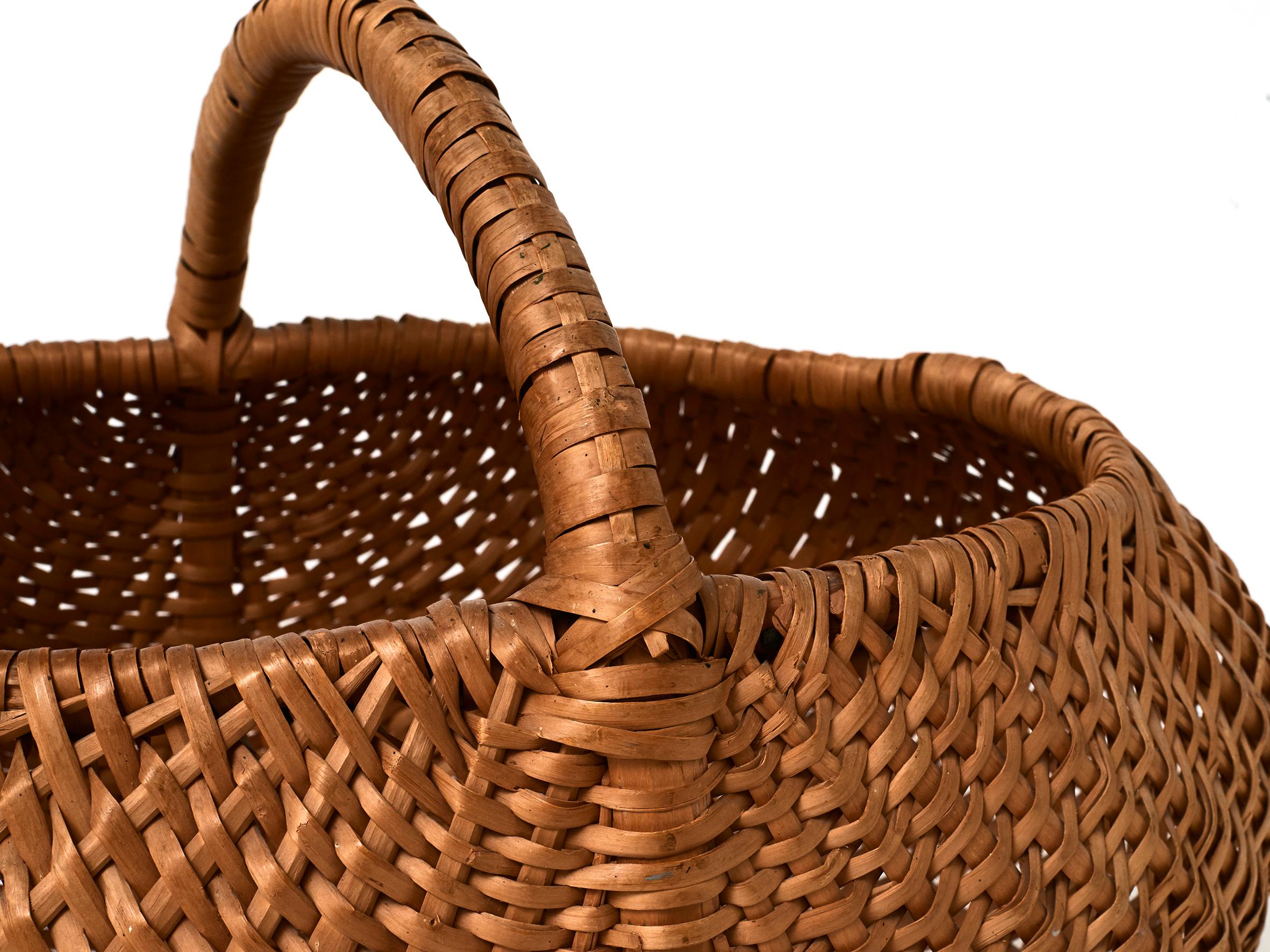 Folk Art Huge Swedish Picking Basket, Early 20th Century
