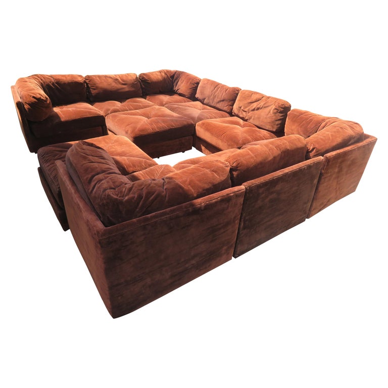 Huge Ten-Piece Milo Baughman Style Selig Sectional Sofa ...