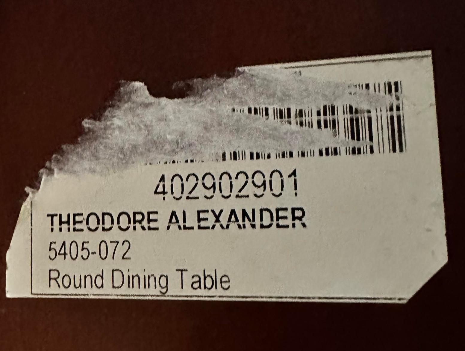 Regency Huge Theodore Alexander Brook Street Modern Designer Round Dining Extension Tabl