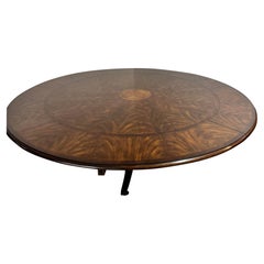 Huge Theodore Alexander Brook Street Modern Designer Round Dining Extension Tabl