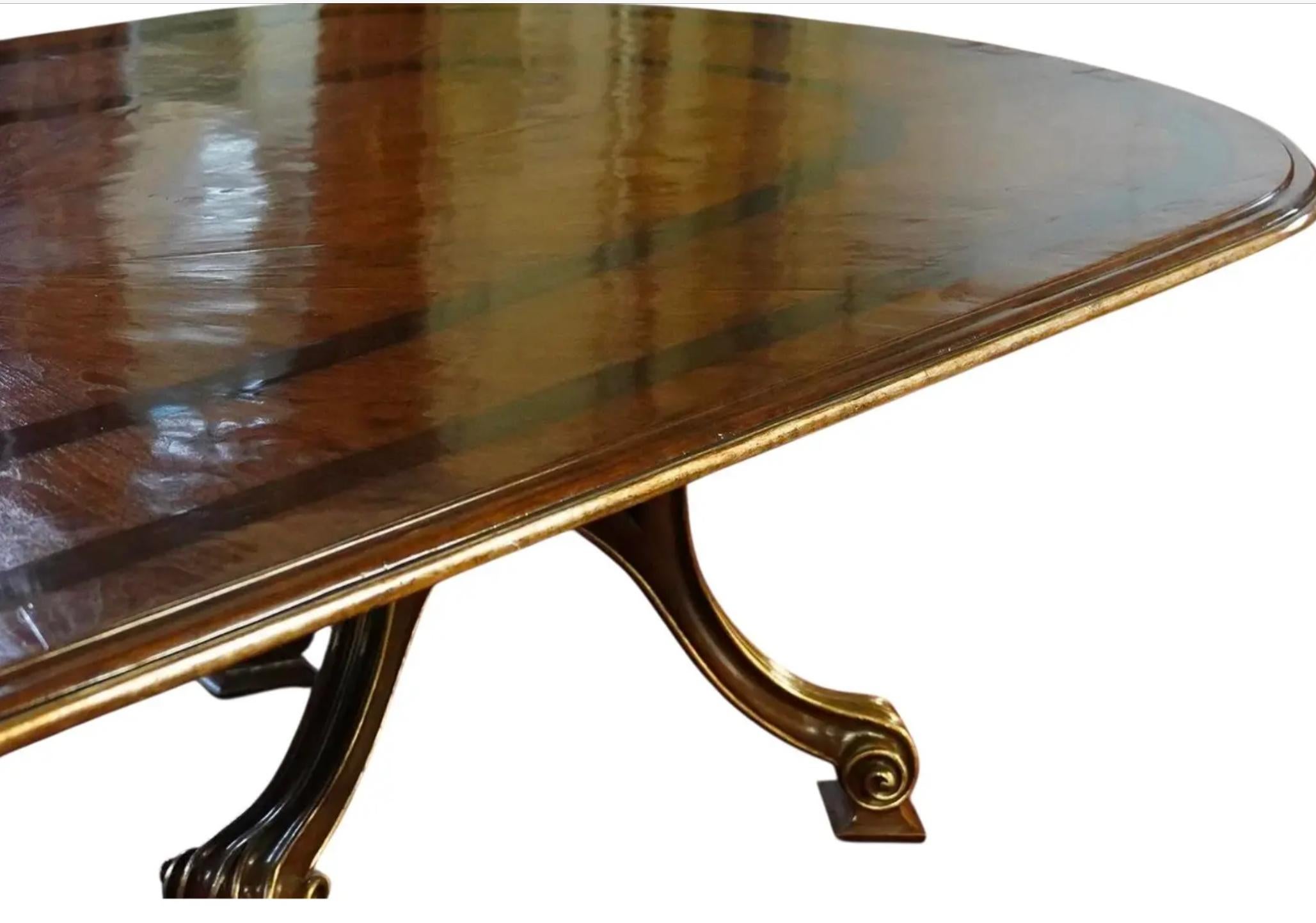 Enormi Therien Studio Workshops per Dessin Fournir Tavolo da pranzo a volute con doppio piedistallo.