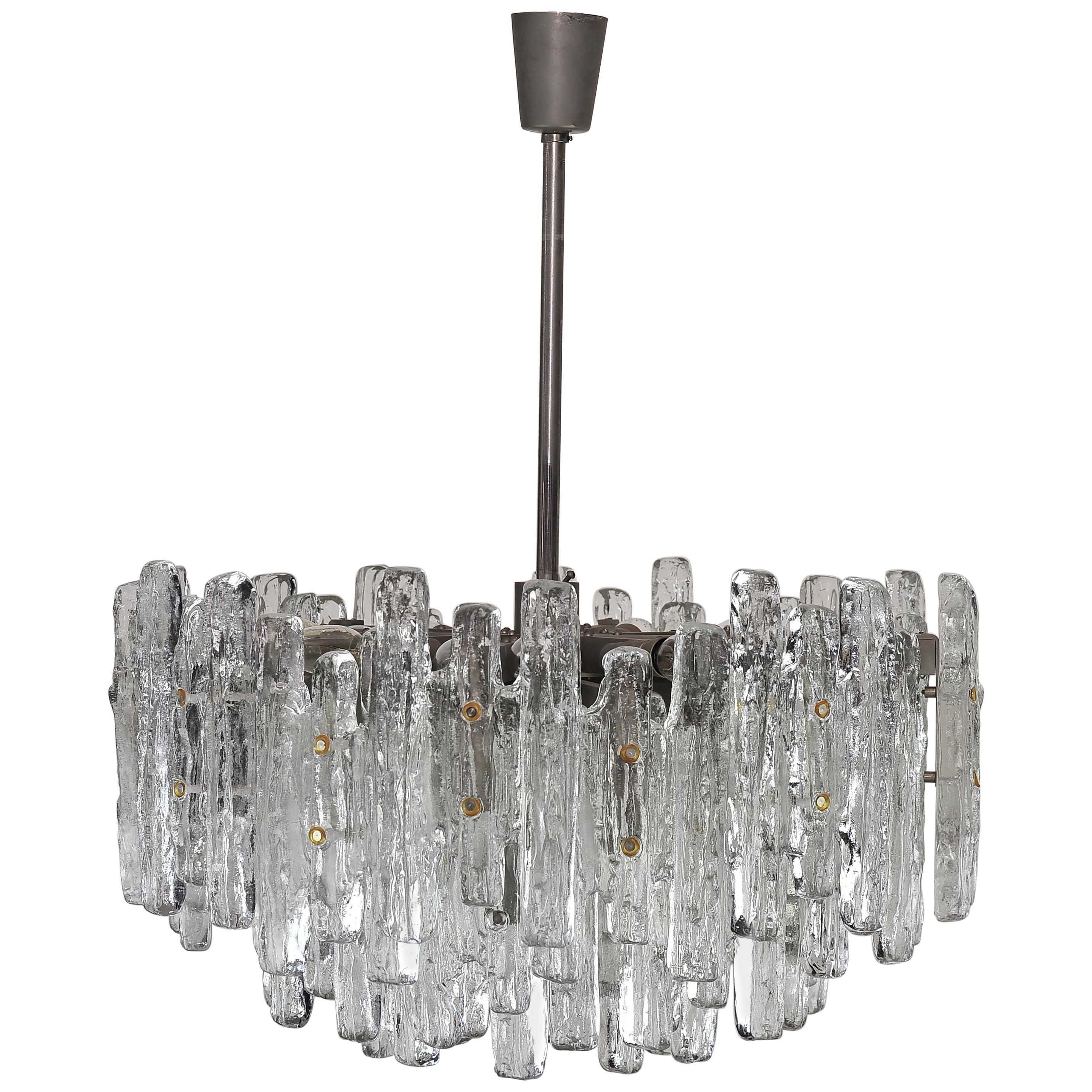 Huge Tiered Glass Chandelier by J.T. Kalmar For Sale