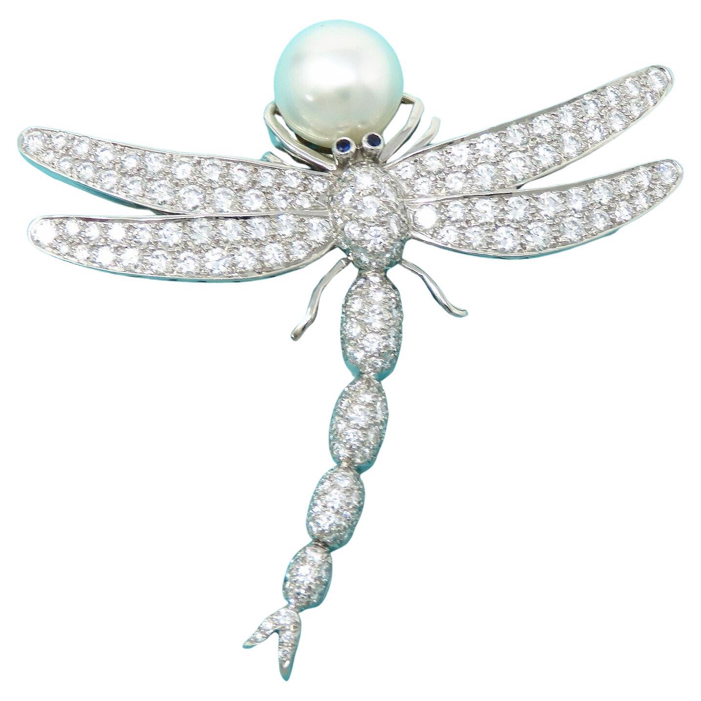 Femenino o masculino ENORME Broche de perlas Tiffany & Co 18k Italia 61x60 mm en venta