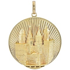 Huge Tiffany & Co. Gold New York Pendant or Charm