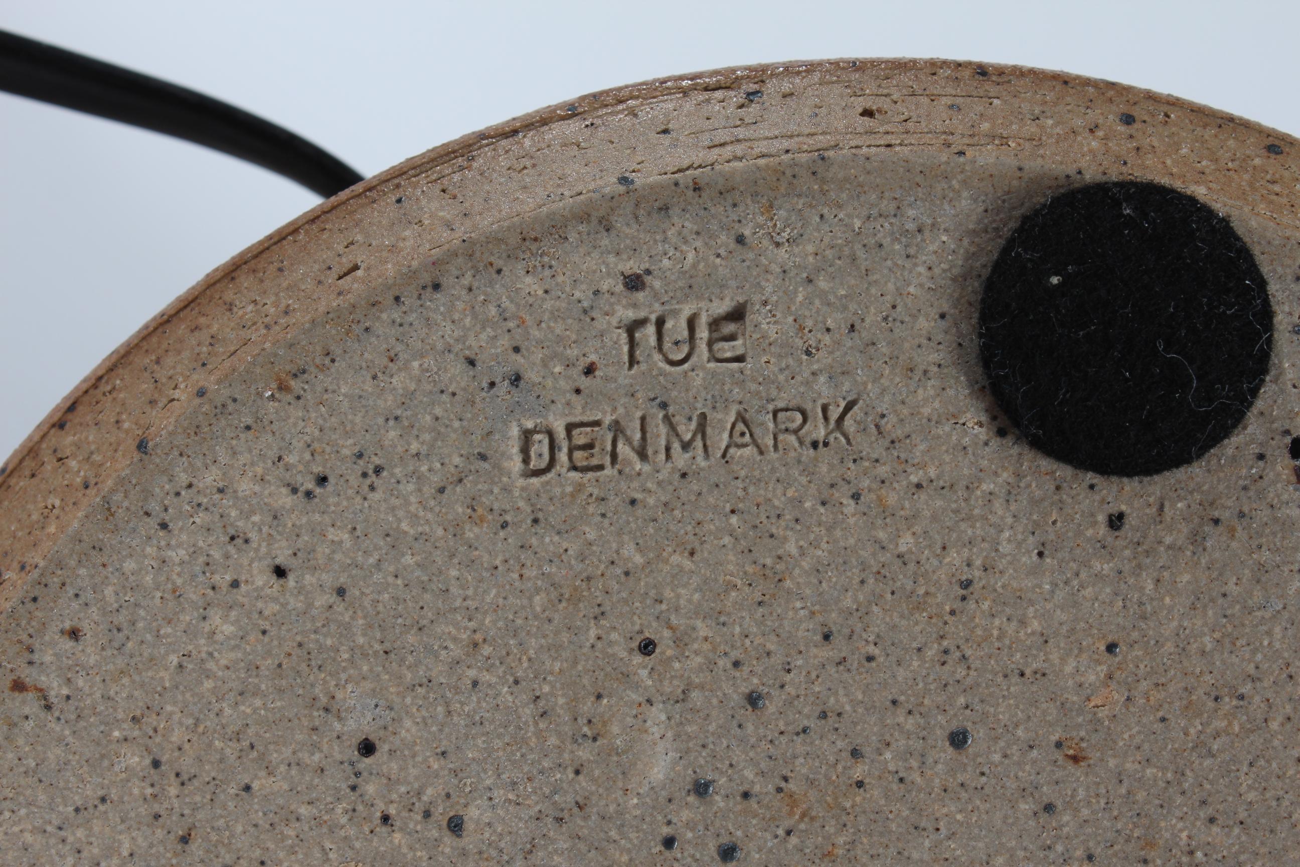 HUGE Tue Poulsen Rustic Stoneware Table Lamp 1970s Denmark with New Shade For Sale 7