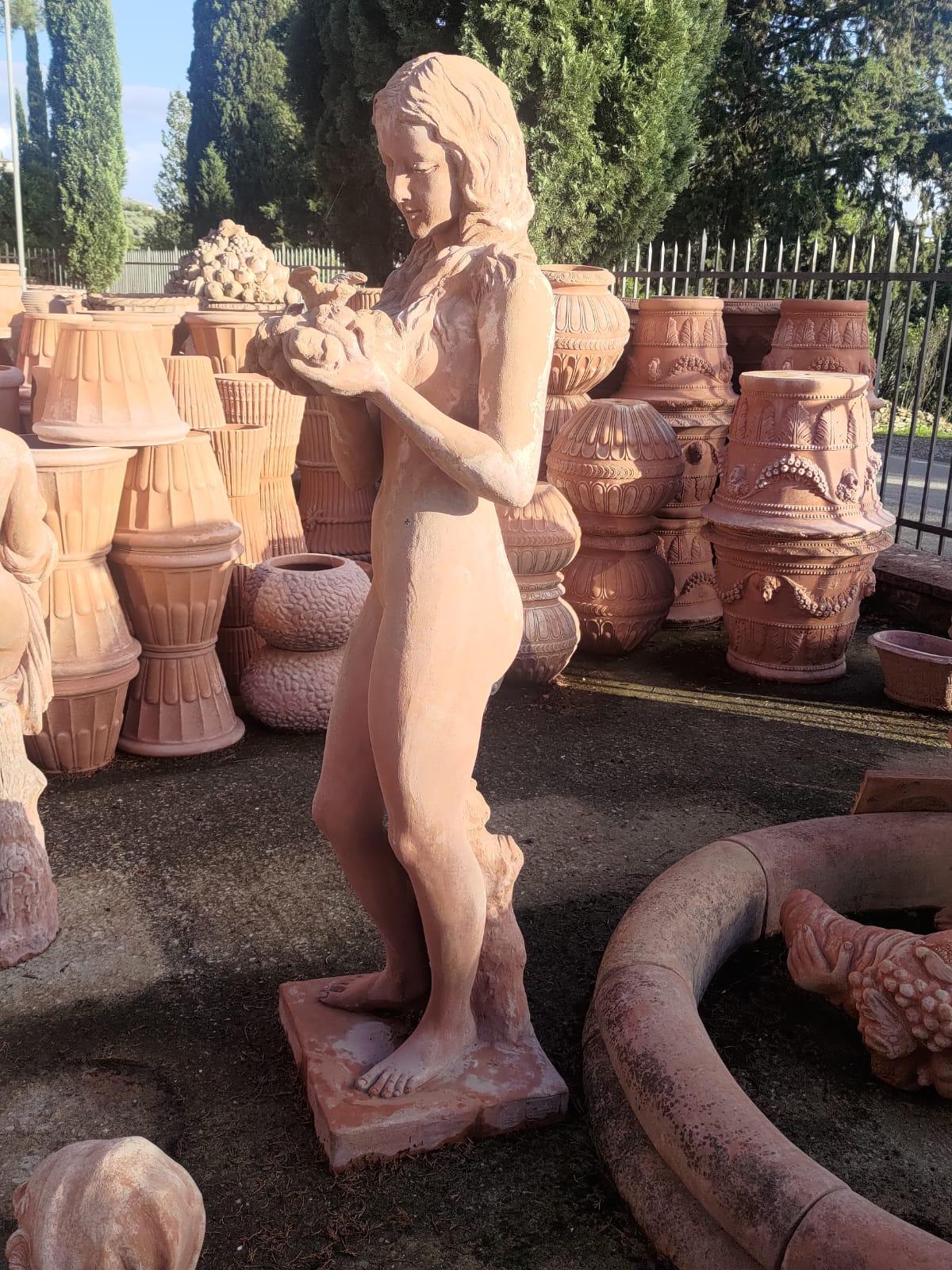 20ième siècle Grande statue toscanne en terre cuite - 135 cm en vente