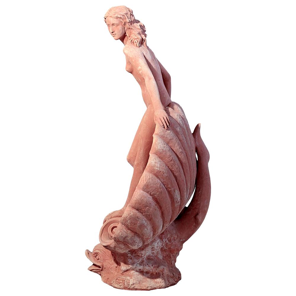 20ième siècle Grande statue toscanne en terre cuite - 145 cm en vente