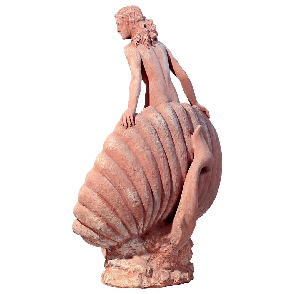 Terre cuite Grande statue toscanne en terre cuite - 145 cm en vente