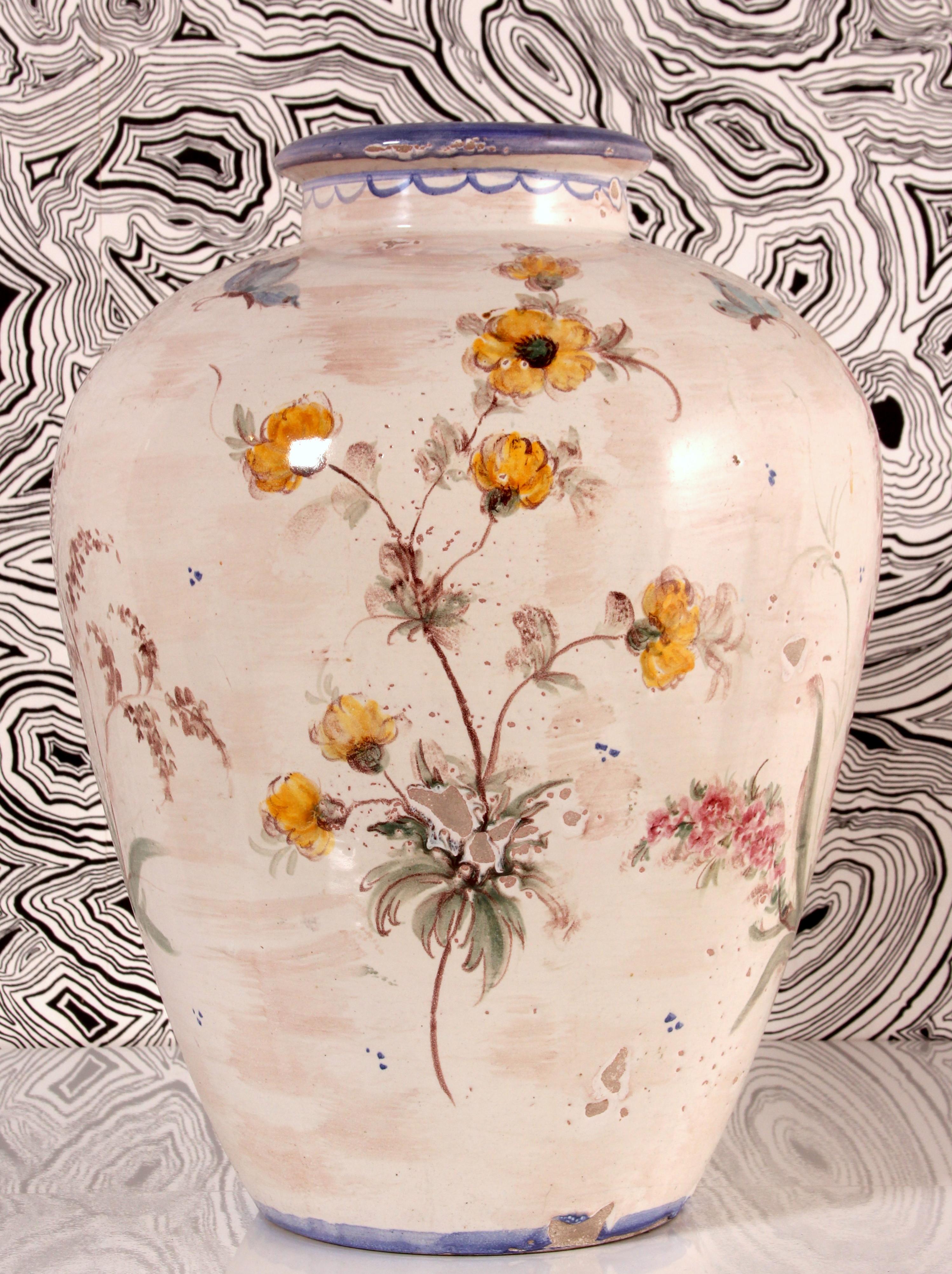 huge Ulmer Keramik VASE design by Baroness Sybille von Rotkirch floral faience 4