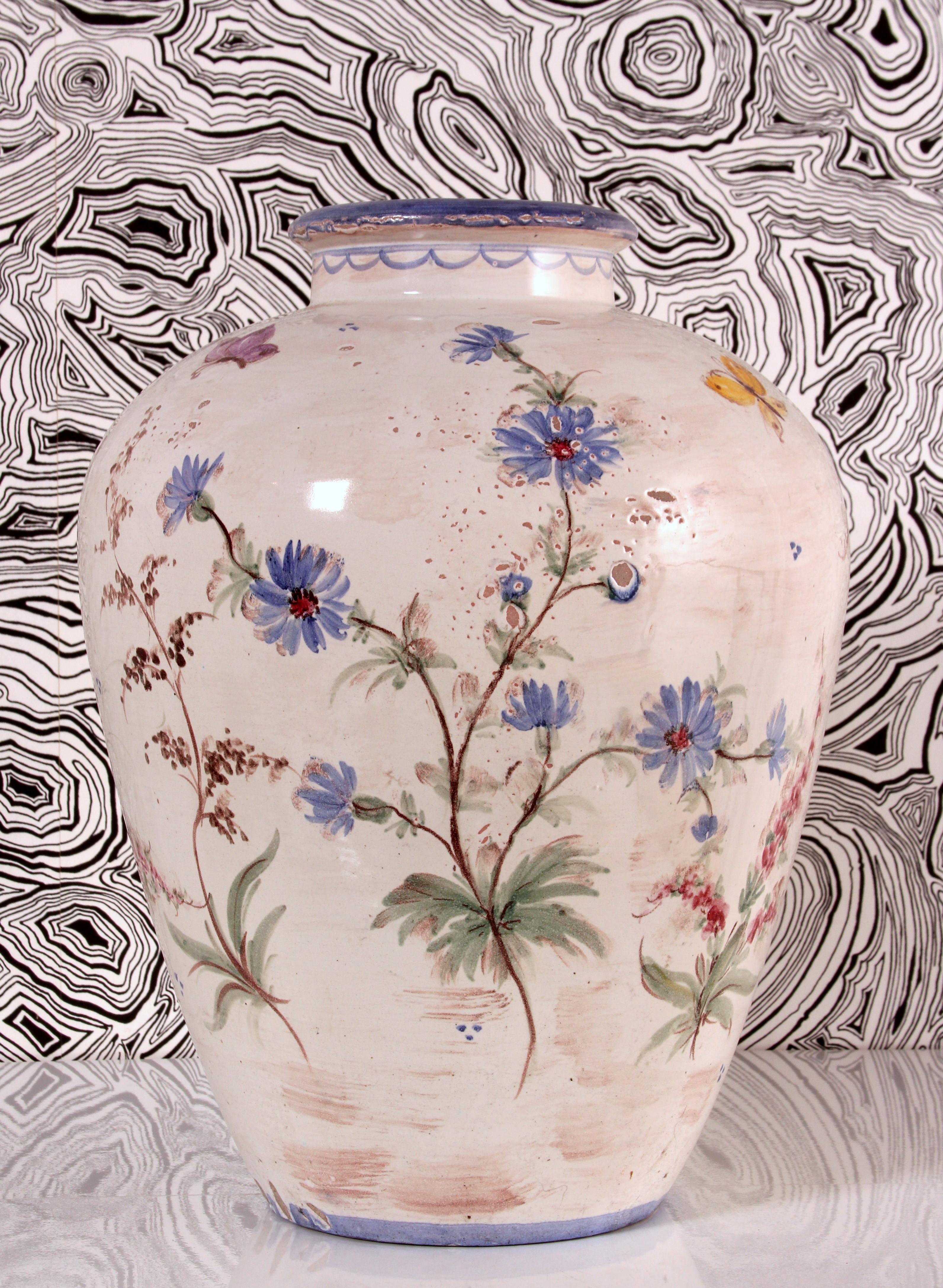 huge Ulmer Keramik VASE design by Baroness Sybille von Rotkirch floral faience 6
