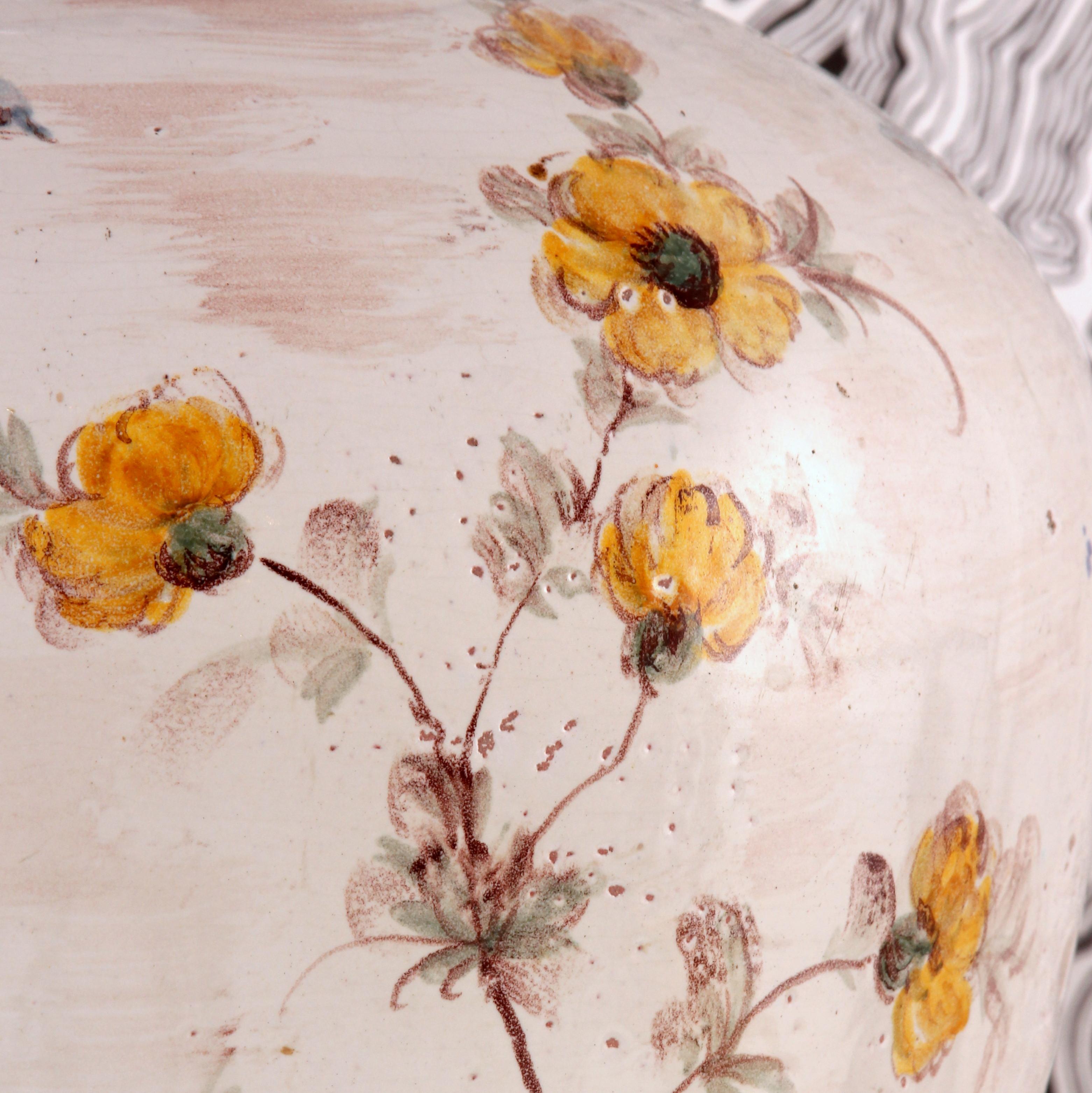 huge Ulmer Keramik VASE design by Baroness Sybille von Rotkirch floral faience 7